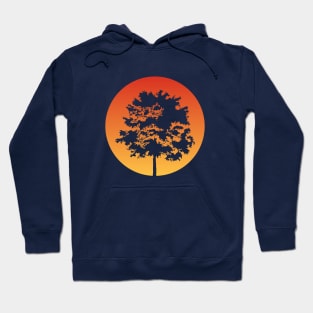 Elegant Tree Silhouette and The Sun I Hoodie